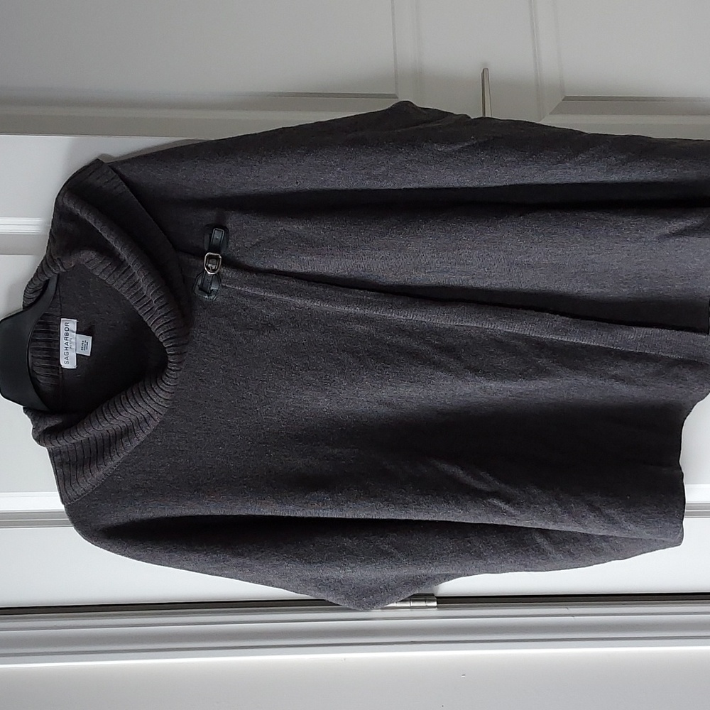 Sag Harbor petite 3x 4x turtle neck pullover sweater grey